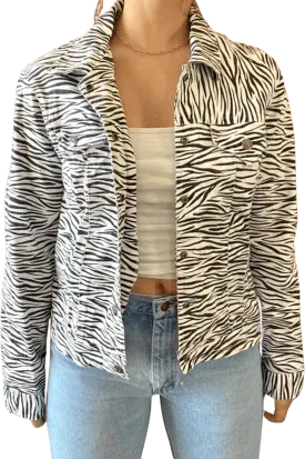 00's Zebra Print Jacket with Button Clasp by Mesmerize