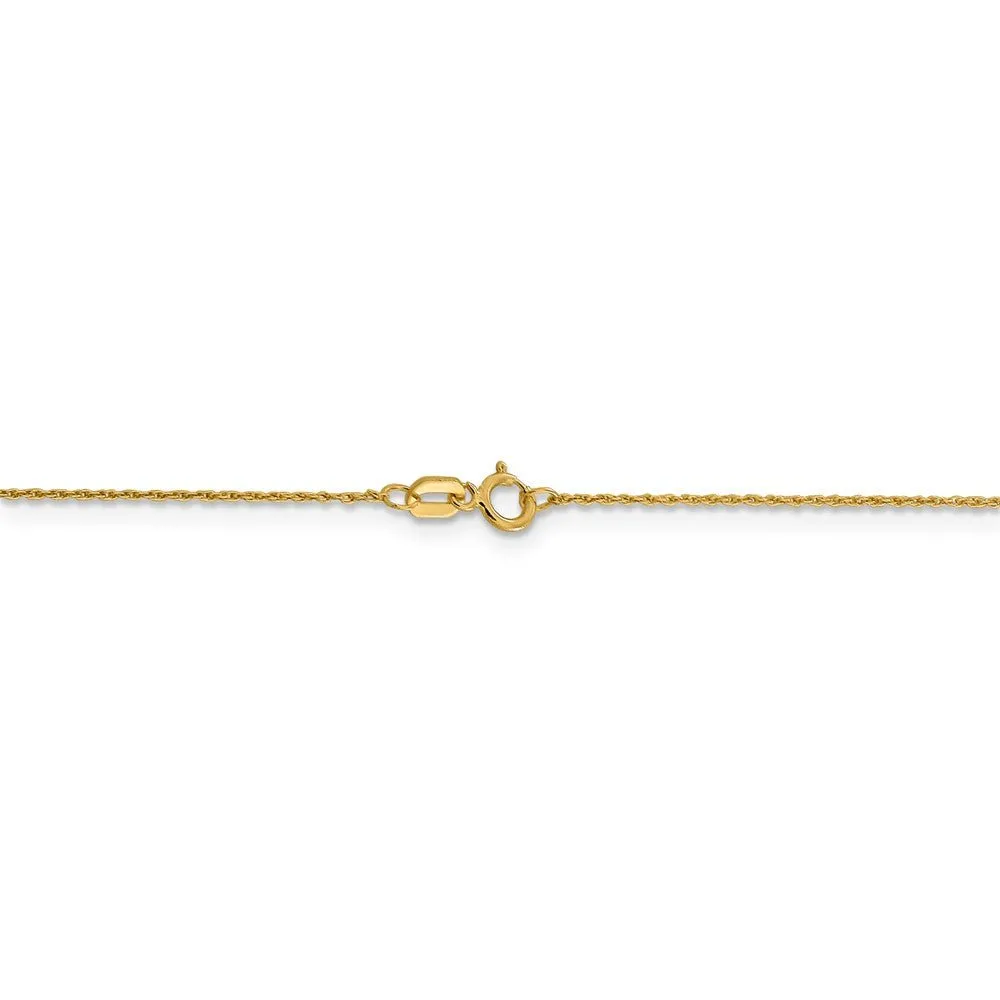 0.8mm 14k Yellow Gold Loose Rope Chain Necklace