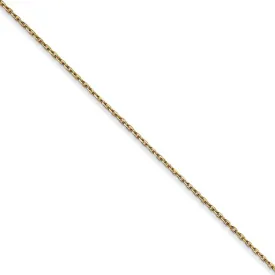 0.8mm 14k Yellow Gold Solid Diamond Cut Cable Chain Necklace