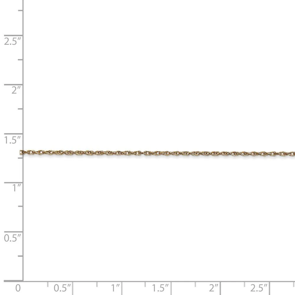 0.95mm, 14k Yellow Gold, Cable Rope Chain Necklace