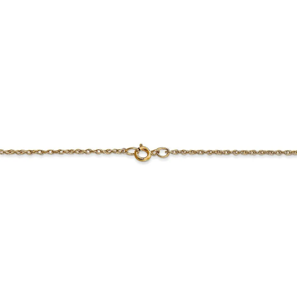 0.95mm, 14k Yellow Gold, Cable Rope Chain Necklace