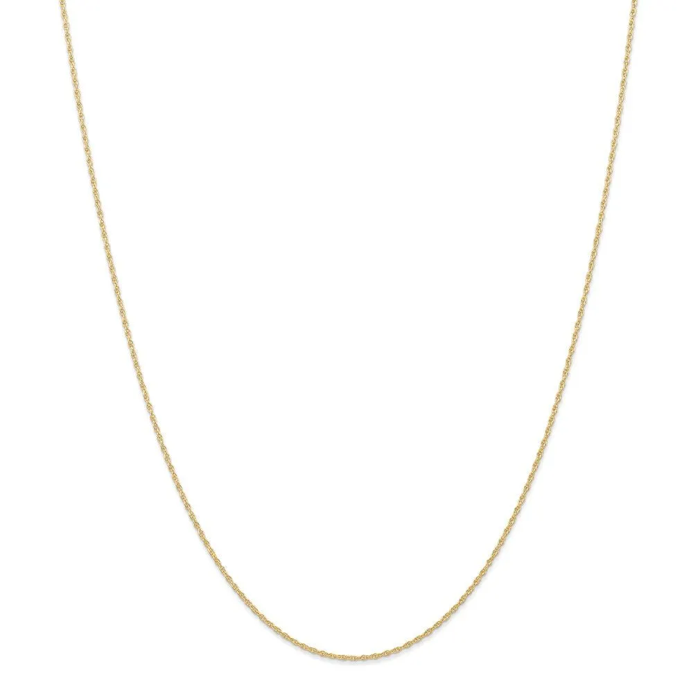 0.95mm, 14k Yellow Gold, Cable Rope Chain Necklace