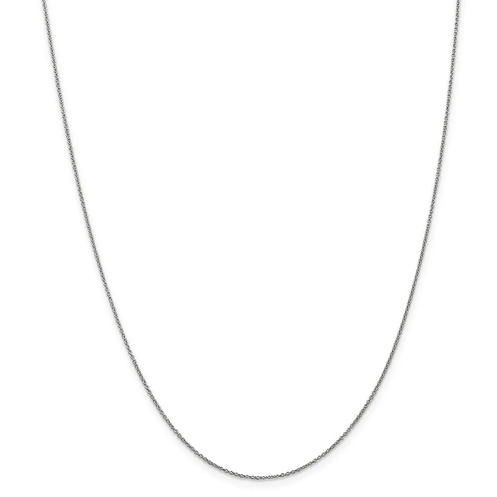 0.9mm 14k White Gold Classic Cable Chain Necklace