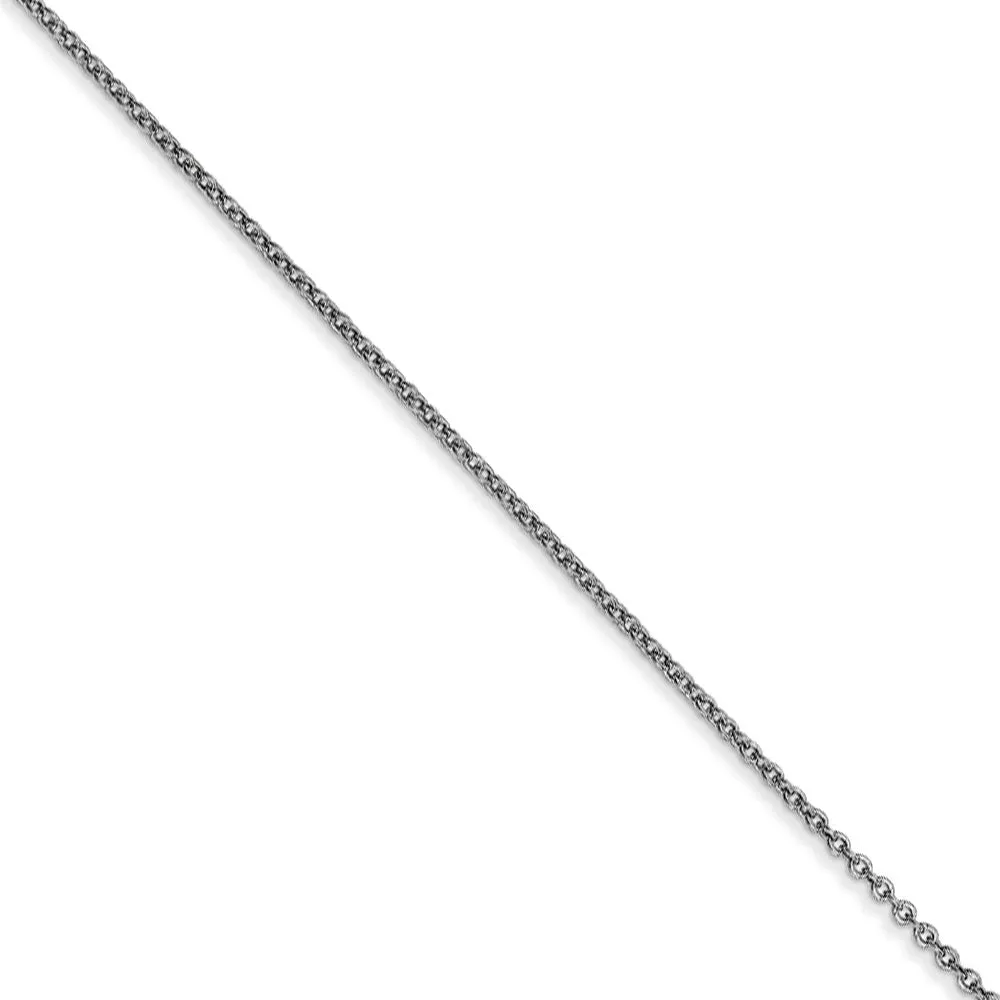 0.9mm 14k White Gold Classic Cable Chain Necklace