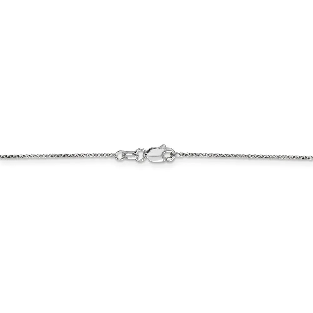 0.9mm 14k White Gold Classic Cable Chain Necklace