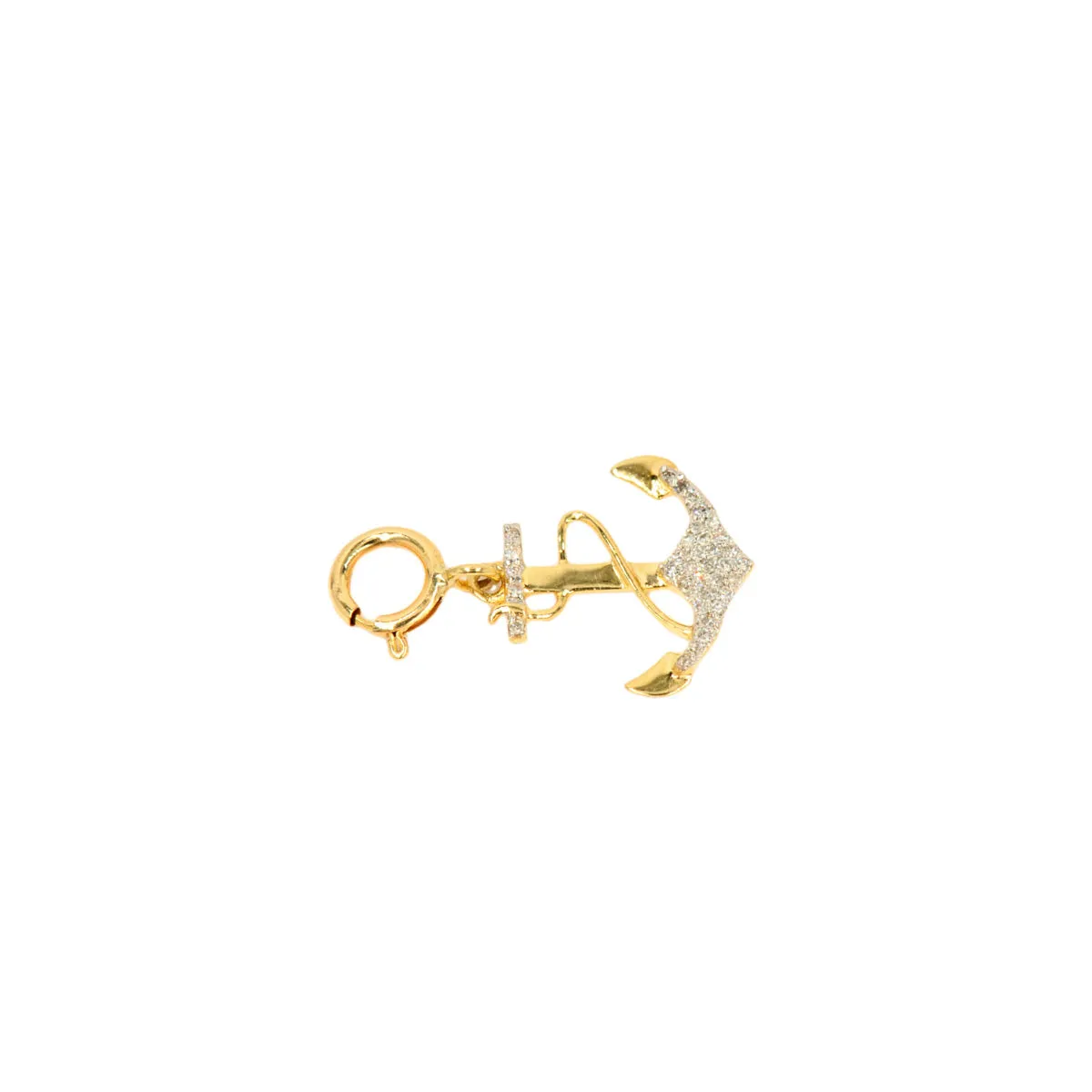 10k Yellow Gold and Diamond 'Anchor' Charm - 10062