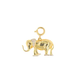 10k Yellow Gold and Diamond 'Elephant' Charm - 10015