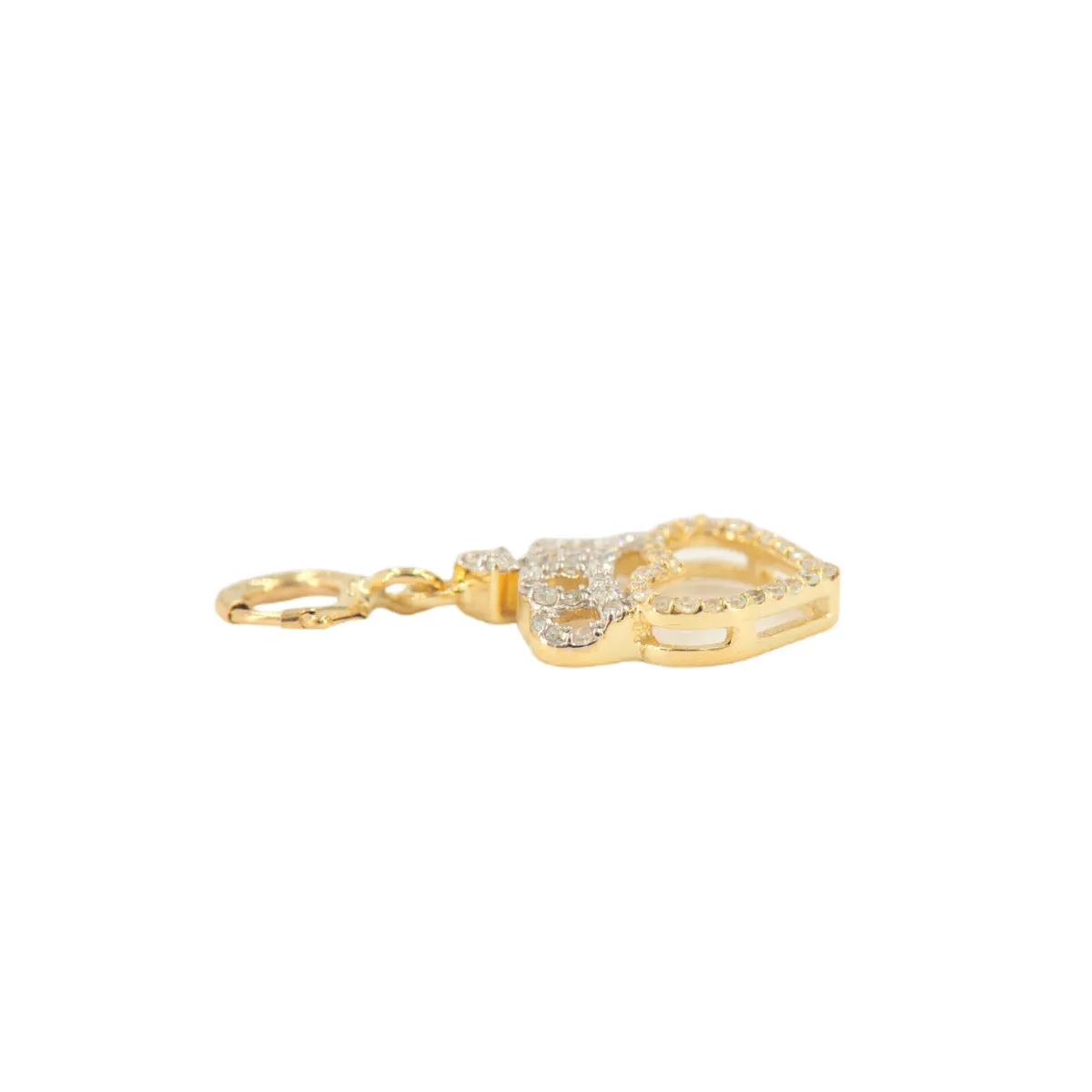 10k Yellow Gold and Diamond 'Heart With Crown' Charm - 10067