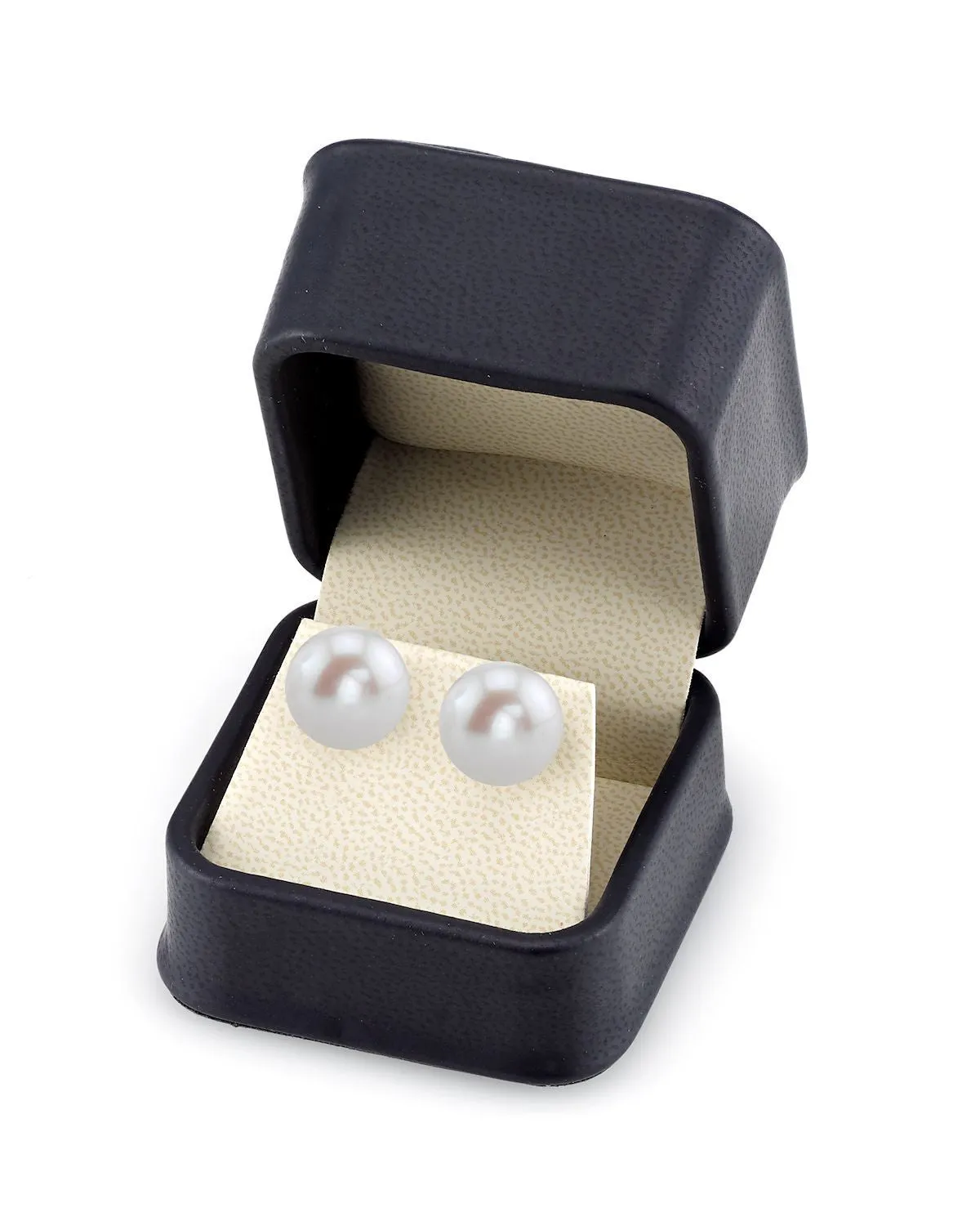 11-12mm White Freshwater Round Pearl Stud Earrings