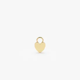 14k Flat Heart Hoop Charm