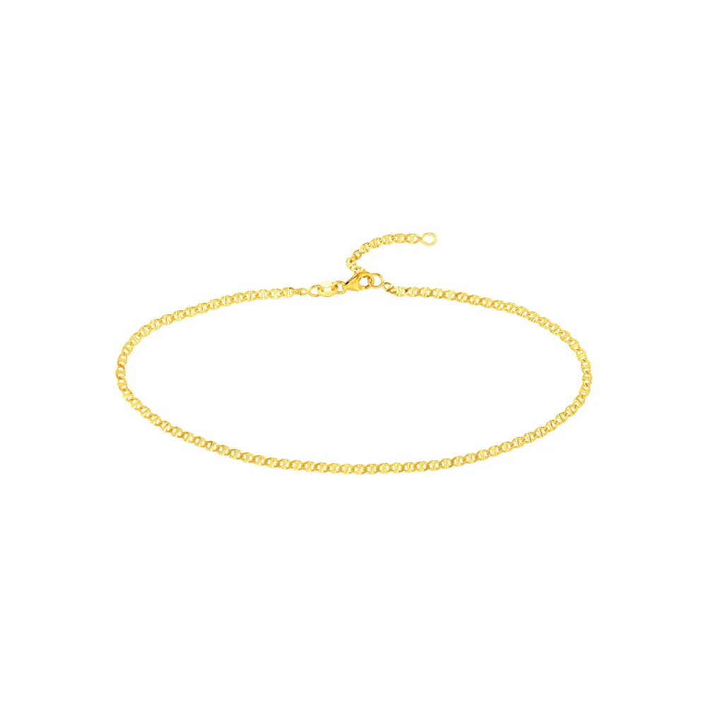 14k Gold Adjustable Anklet