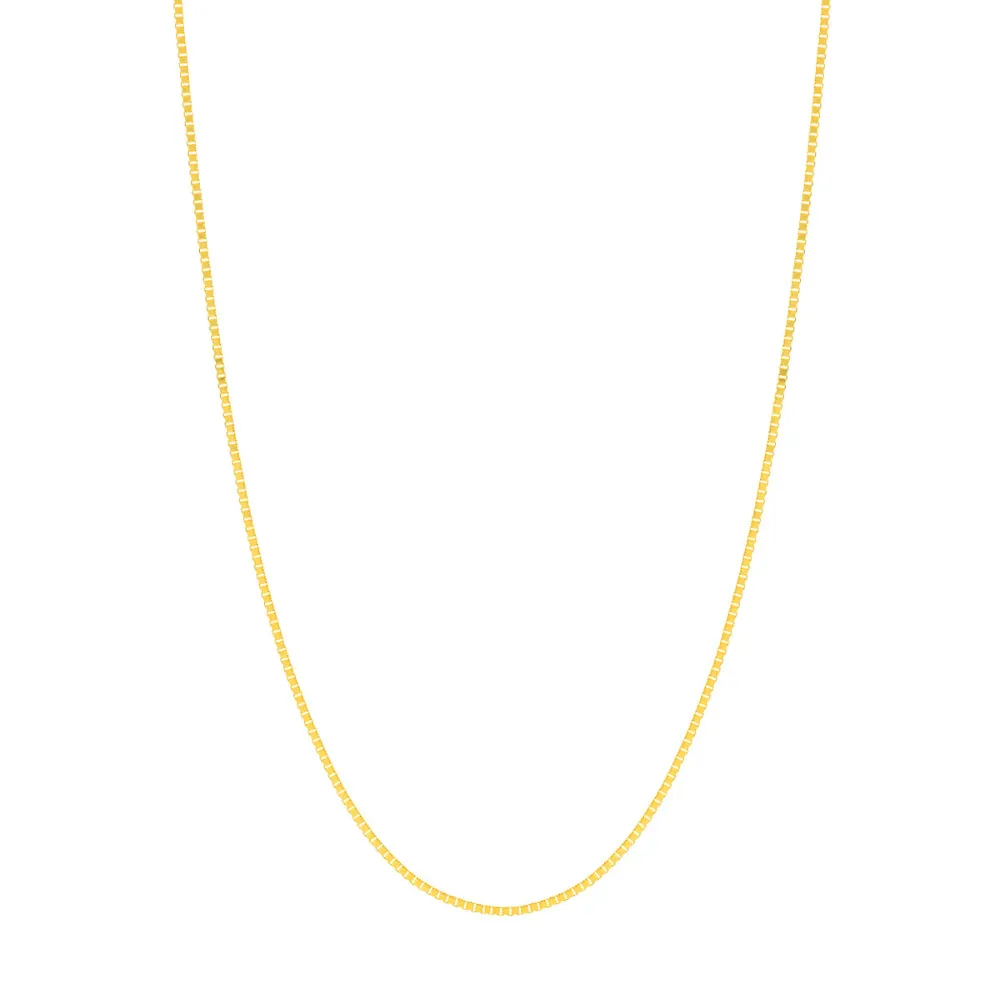 14k Gold Box Chain with Slider Bead