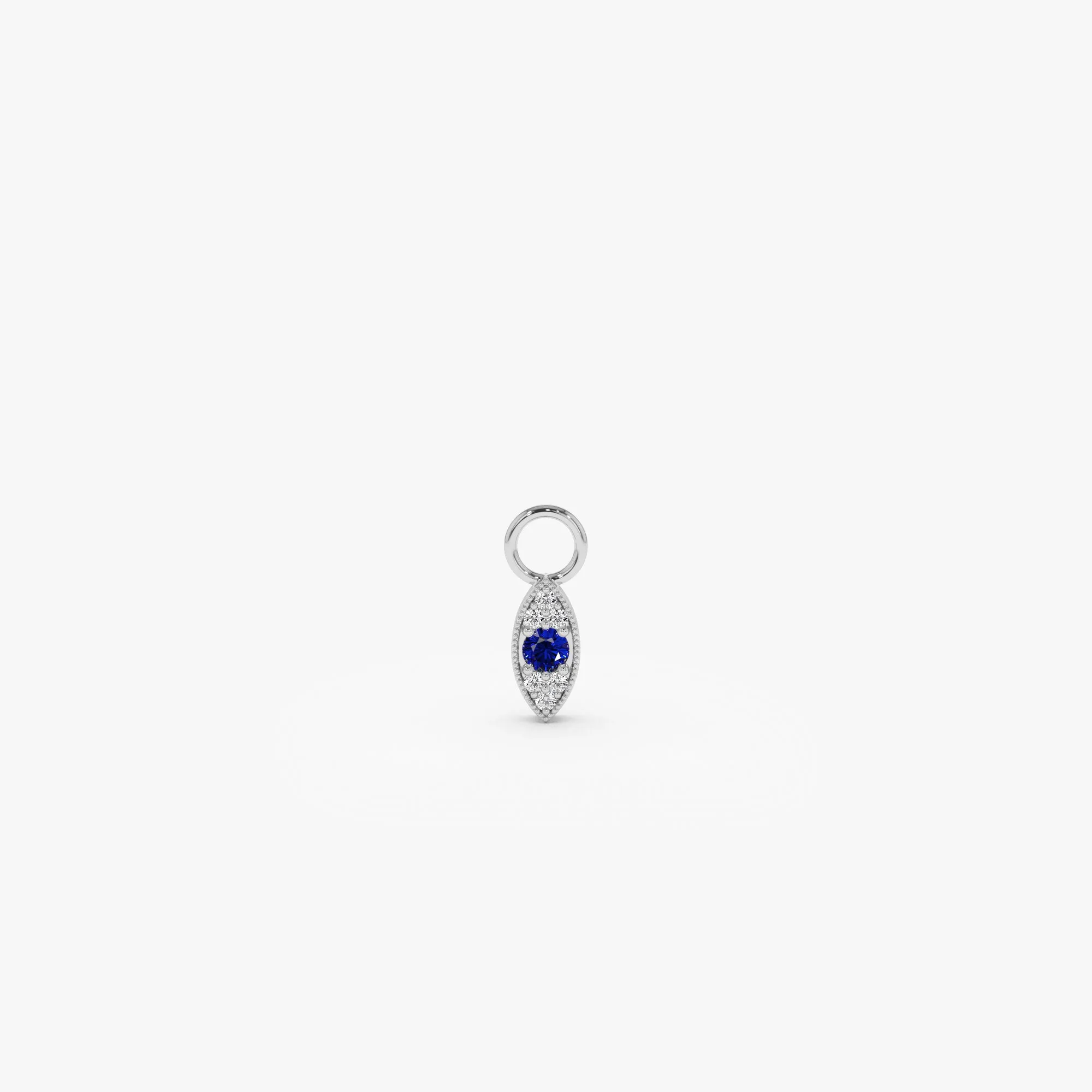 14k Gold Evil Eye Hoop Charm