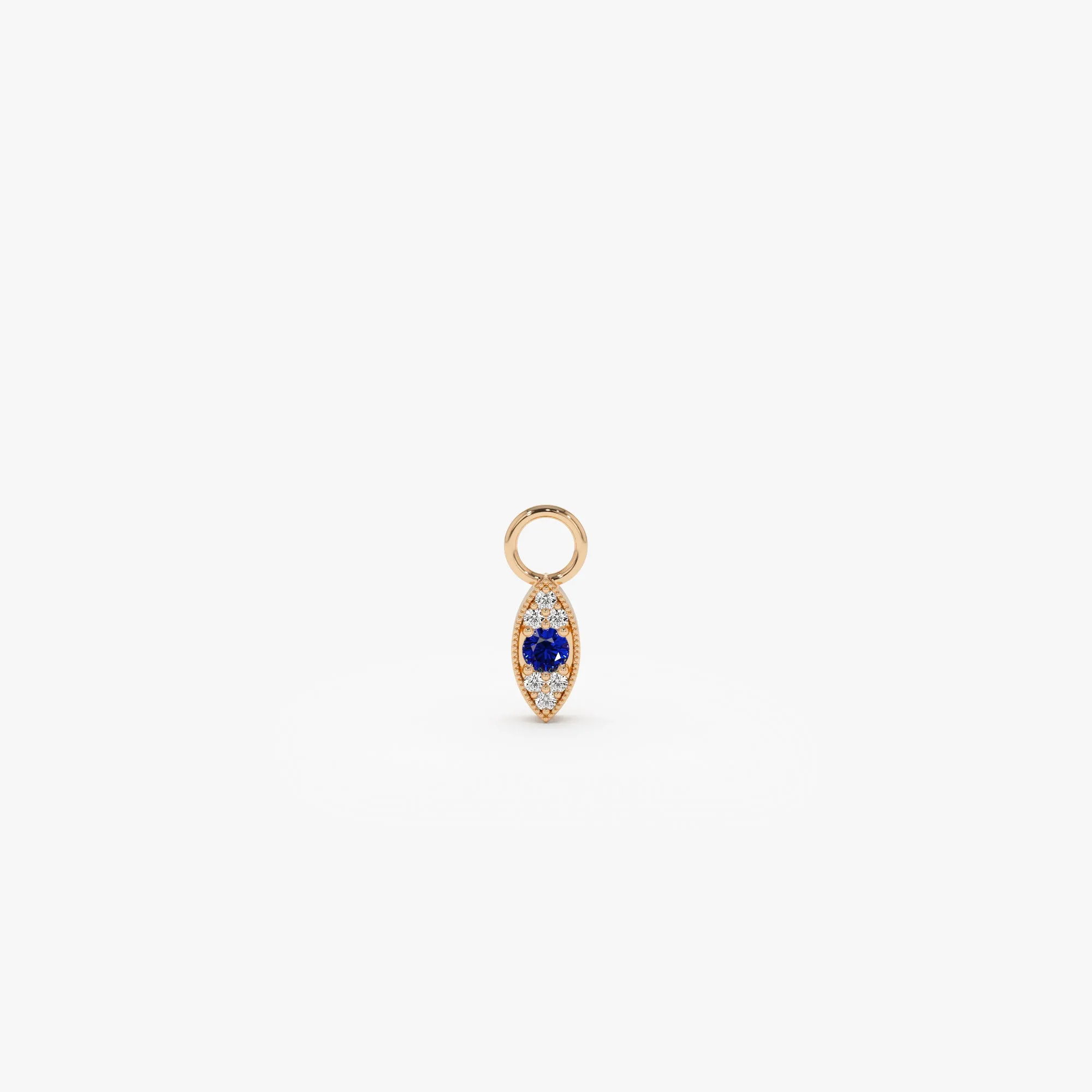 14k Gold Evil Eye Hoop Charm