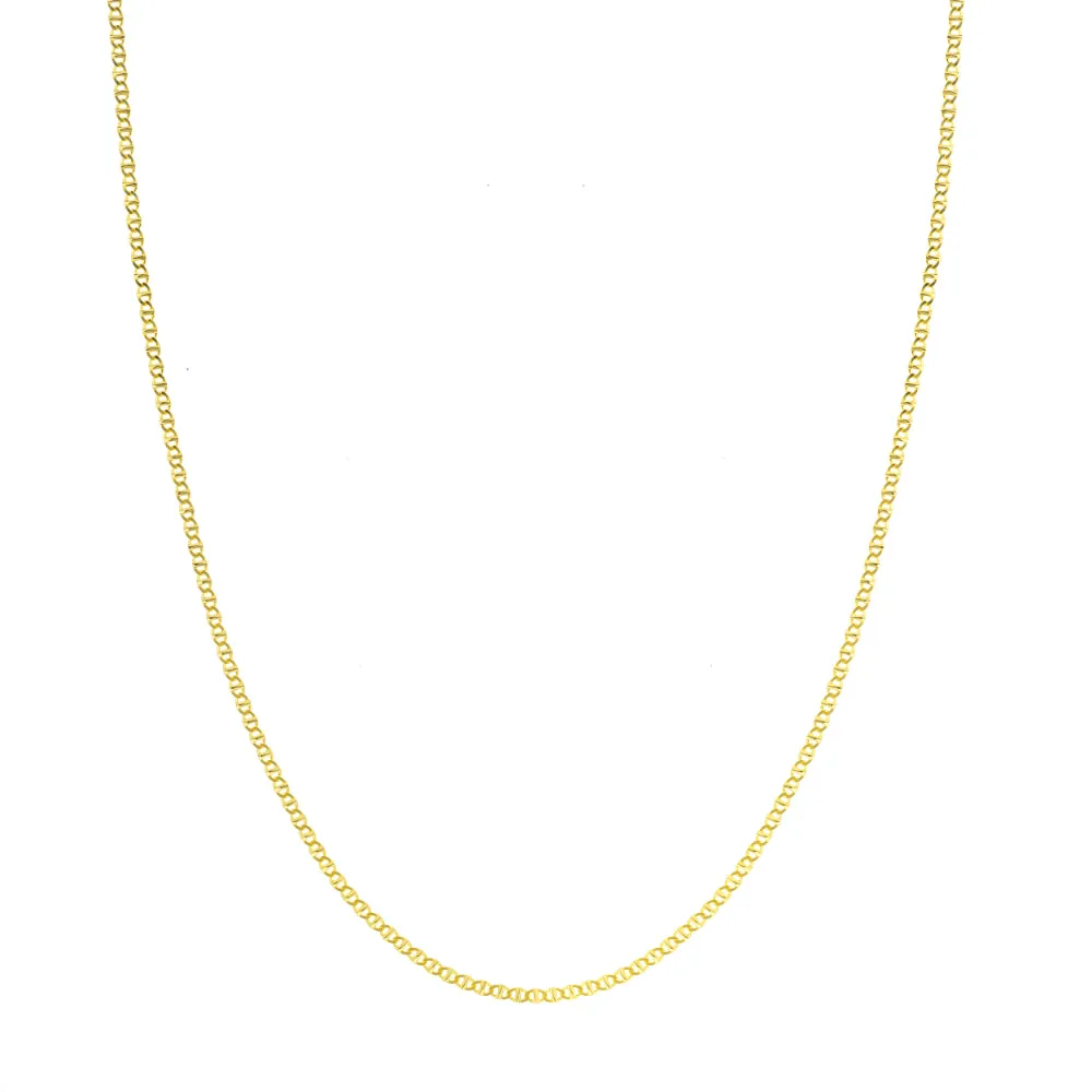 14k Gold Flat Mariner Chain 18"