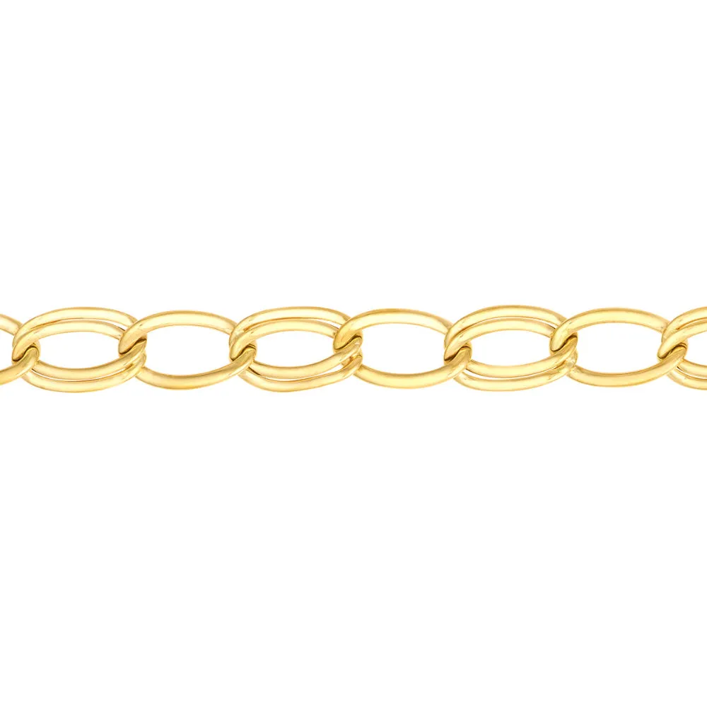 14k Gold Oval Link Bracelet, 7.25"