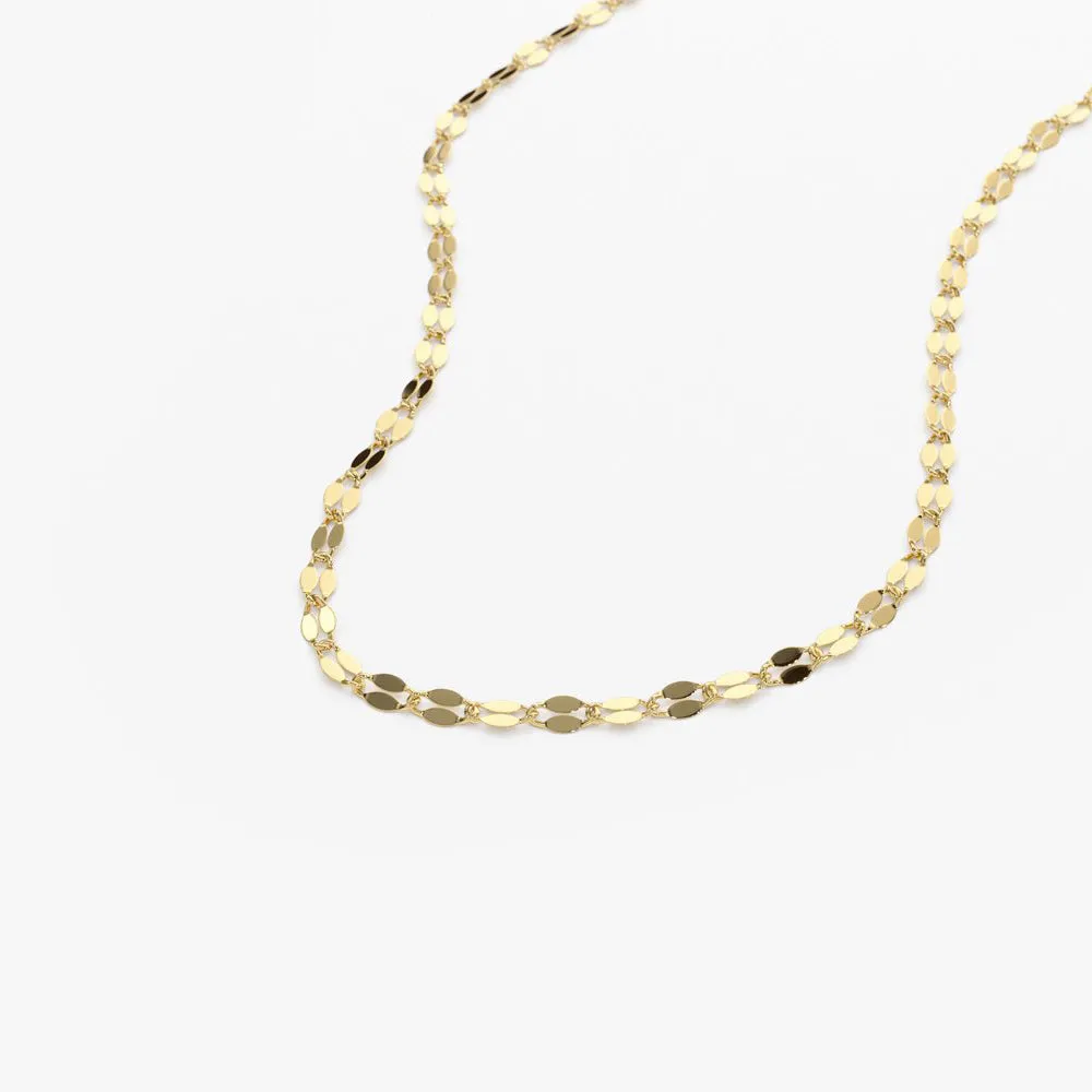 14K Gold Sparkle Diamond Cut Chain