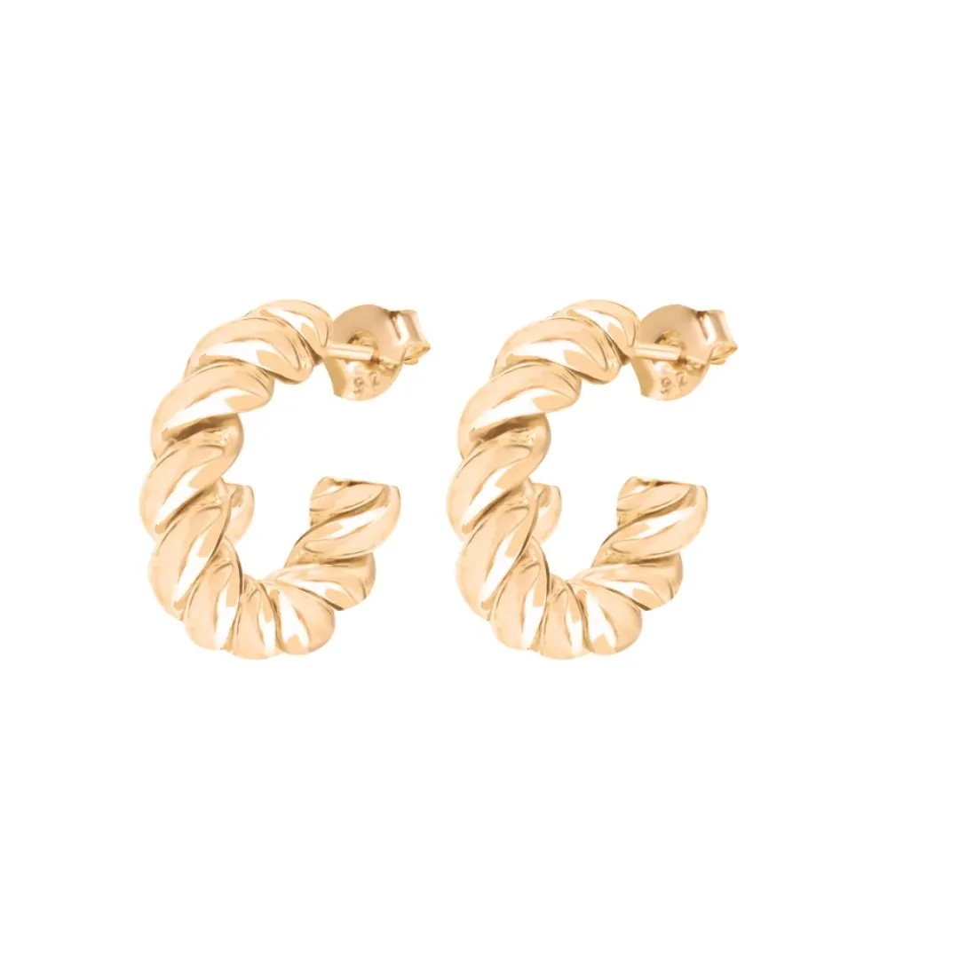 14k Gold Twist Rope Hoops