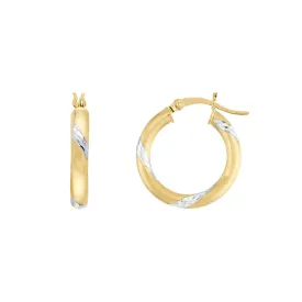 14k Gold Two Tone Hoops