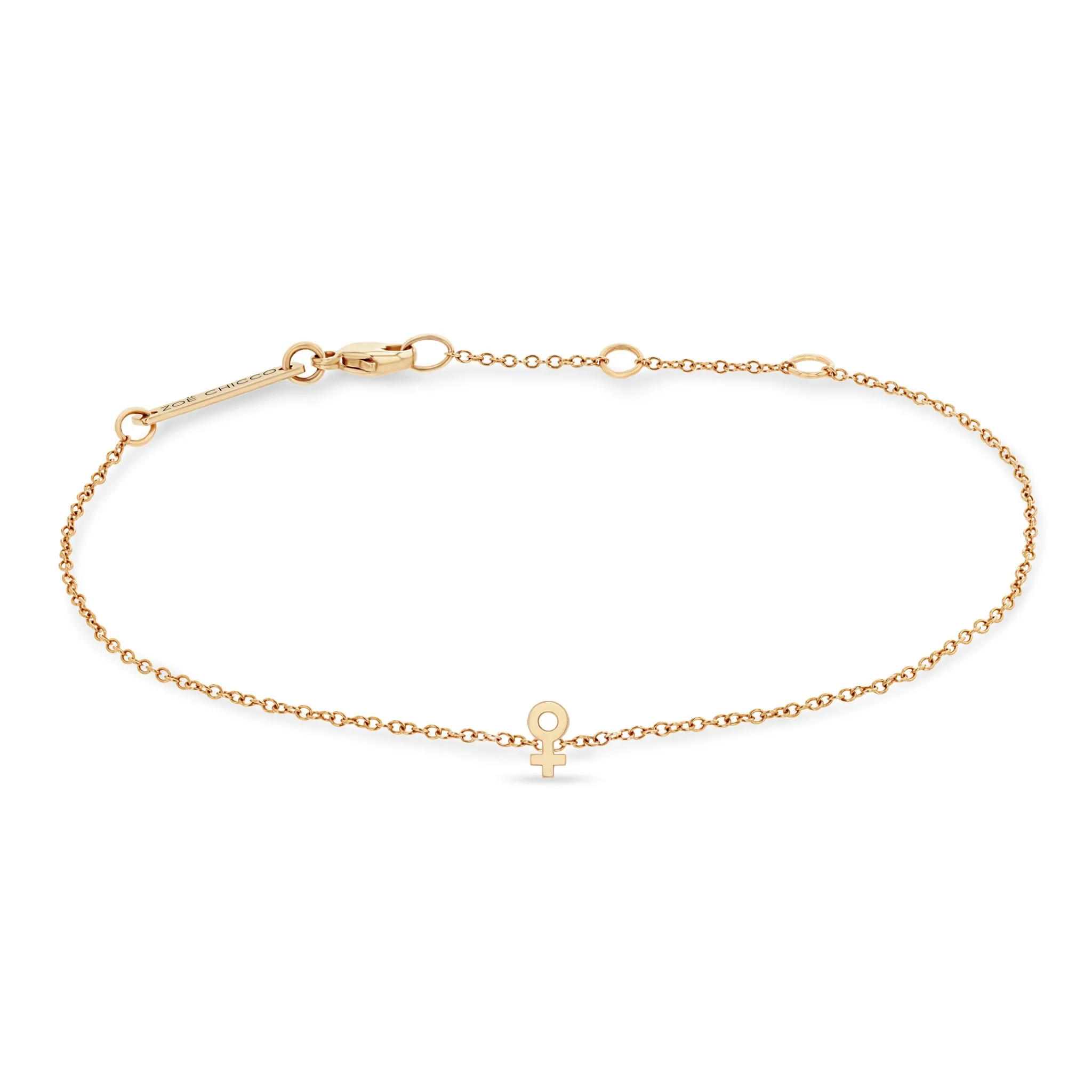 14k Itty Bitty Female Symbol Bracelet