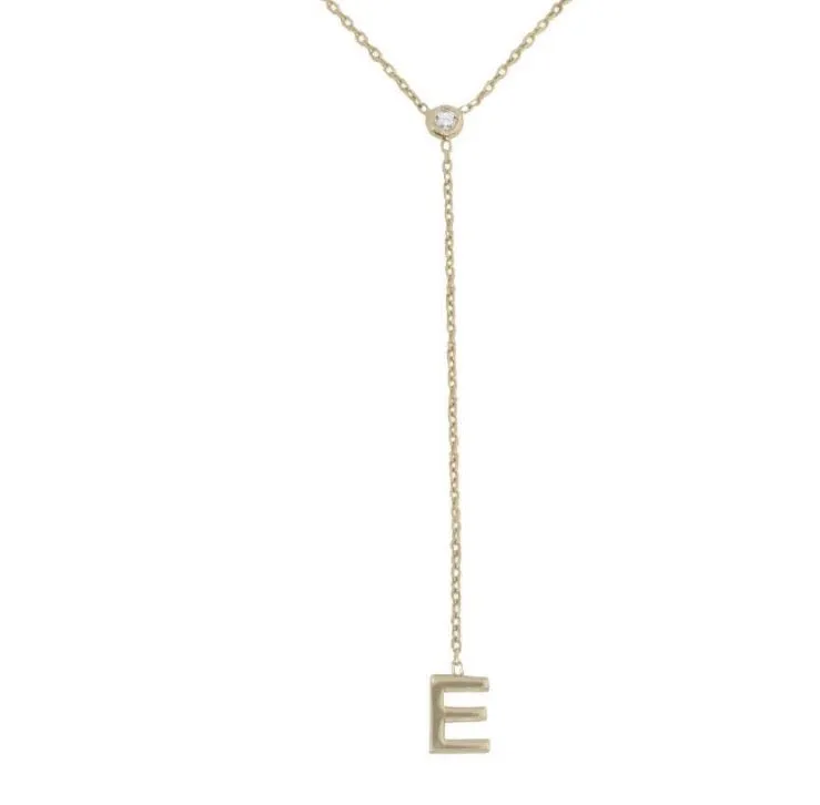 14k Lariat Letter Necklace