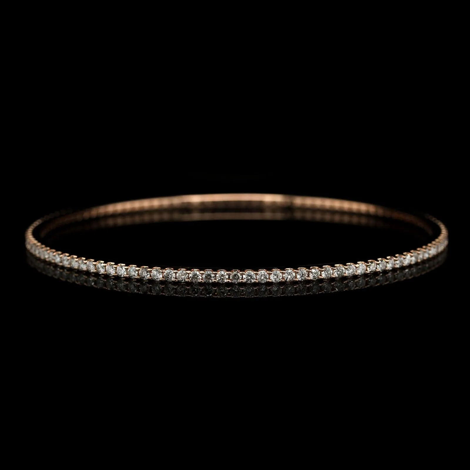 14K Rose Gold Estate Diamond Bangle