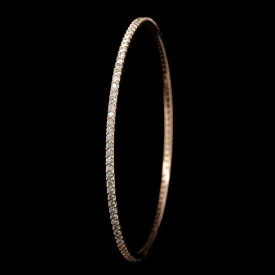 14K Rose Gold Estate Diamond Bangle