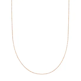 14k Rose Gold Rope Chain Necklace, 0.5mm