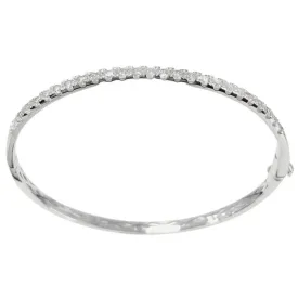 14K White Gold 1.77ctw Diamond Bangle