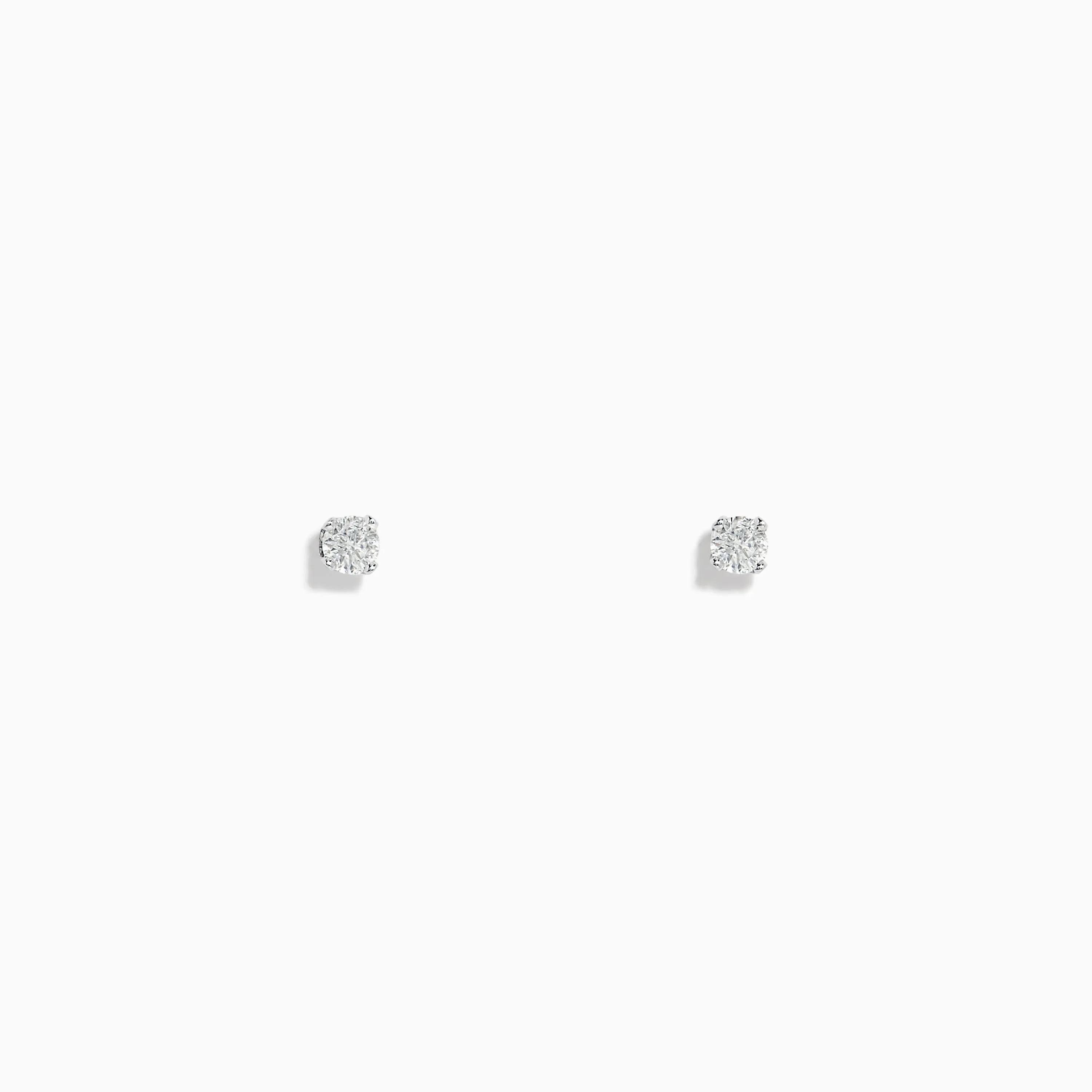 14K White Gold Diamond Solitaire Stud Earrings, 0.15 TCW