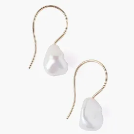 14K White Keishi Pearl Earrings