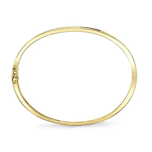 14KT GOLD 0.38 CTW DIAMOND FLUSH SET 5 STONE BANGLE BRACELET