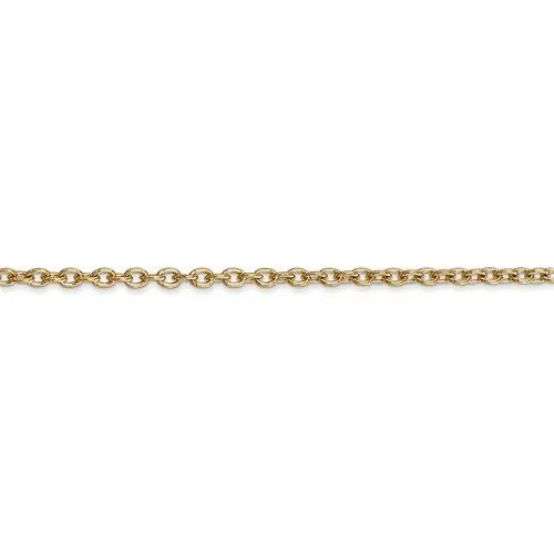 14KT Gold 2.4MM Round Open Link Cable Chain Necklace - 4 Lengths