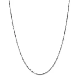 14KT Gold 2.4MM Round Open Link Cable Chain Necklace - 4 Lengths