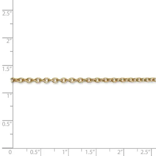 14KT Gold 2.4MM Round Open Link Cable Chain Necklace - 4 Lengths