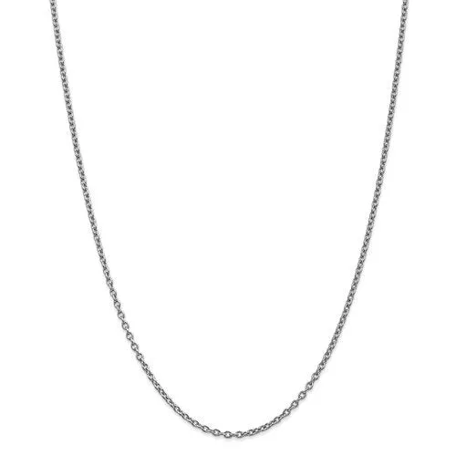 14KT Gold 2.4MM Round Open Link Cable Chain Necklace - 4 Lengths