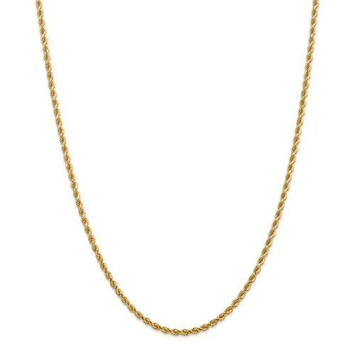 14KT Gold 2.75MM Diamond Cut Rope Chain - 4 Lengths Available