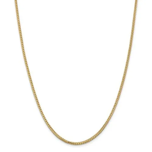 14KT GOLD 2MM FRANCO CHAIN NECKLACE - 4 LENGTHS & 2 COLORS