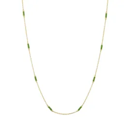 16" Kelly Green Bar Chain Necklace