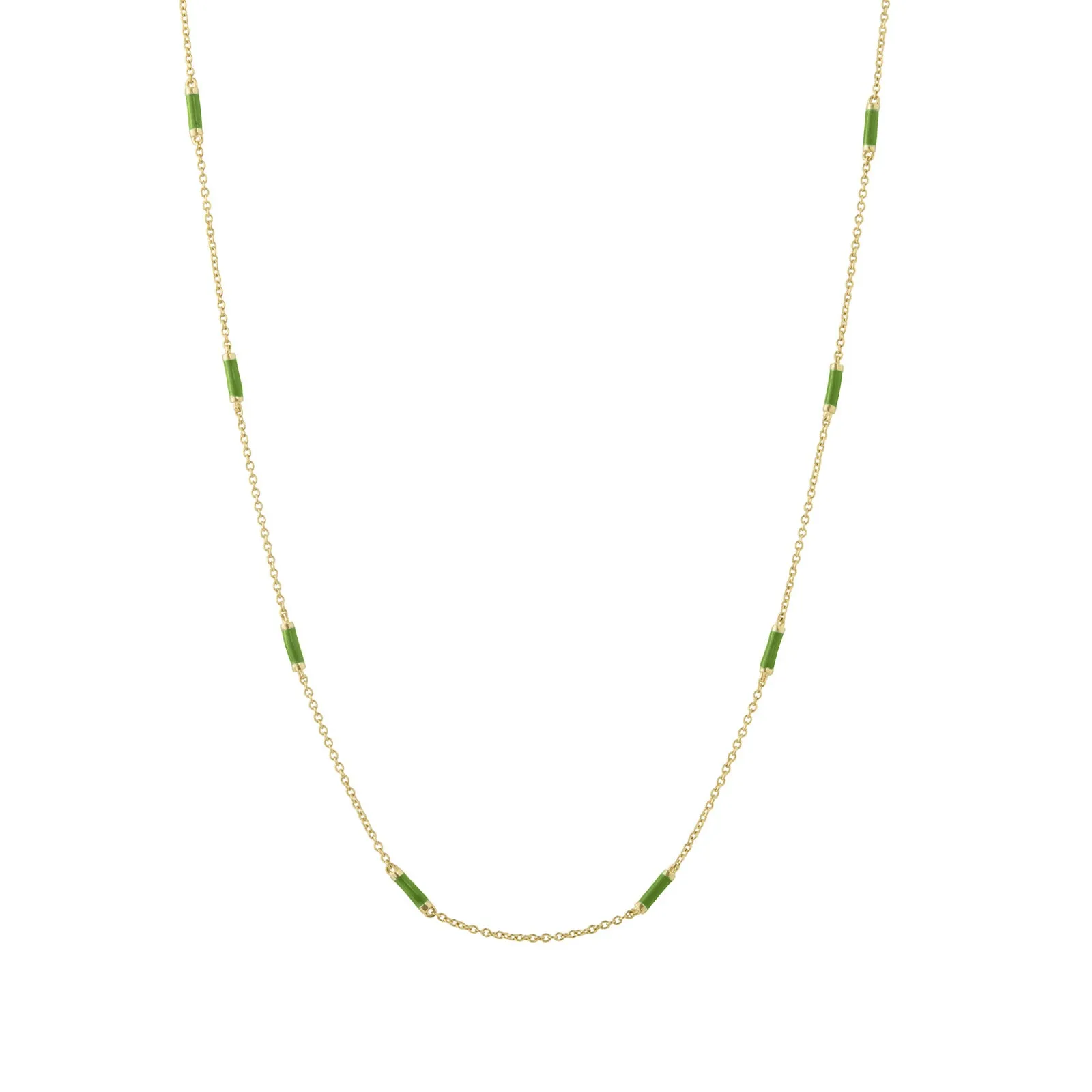 16" Kelly Green Bar Chain Necklace