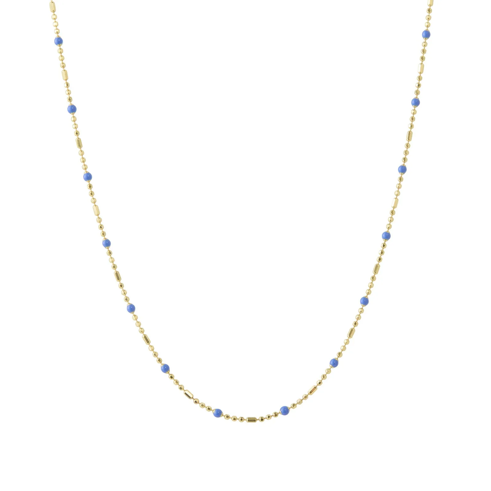 16" Lapis Dot Ball Chain Necklace