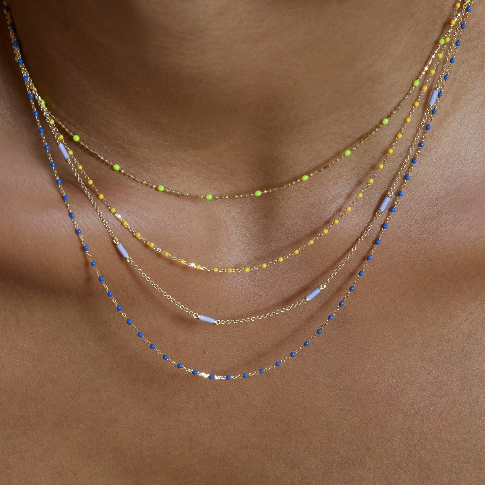 16" Lapis Tiny Dot Chain Necklace