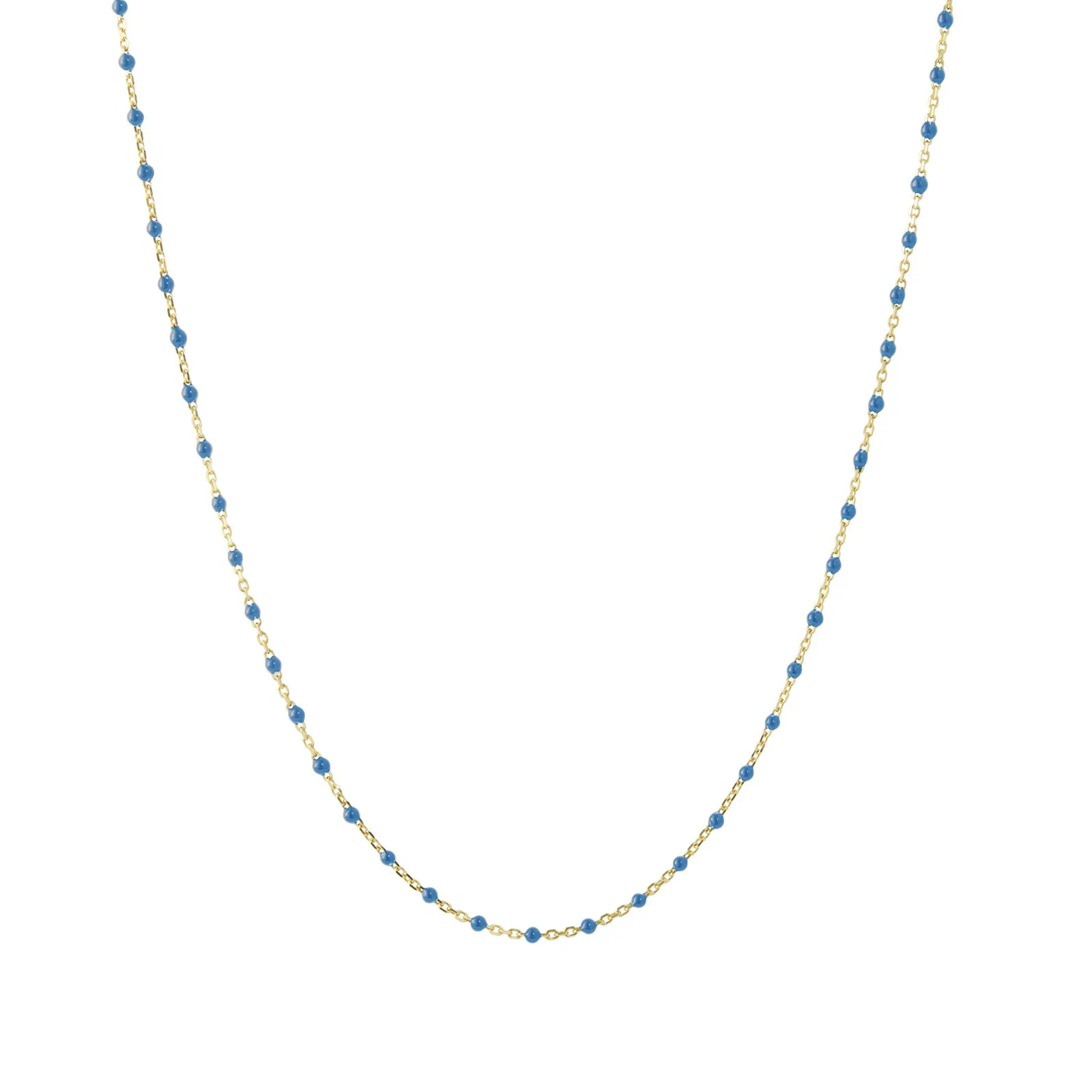 16" Lapis Tiny Dot Chain Necklace