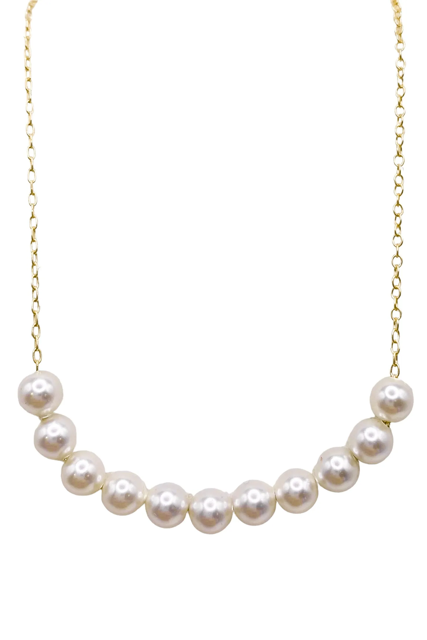 16" Necklace Gold Beaded Bliss 4mm Pearl | E-Newton | RESTOCK