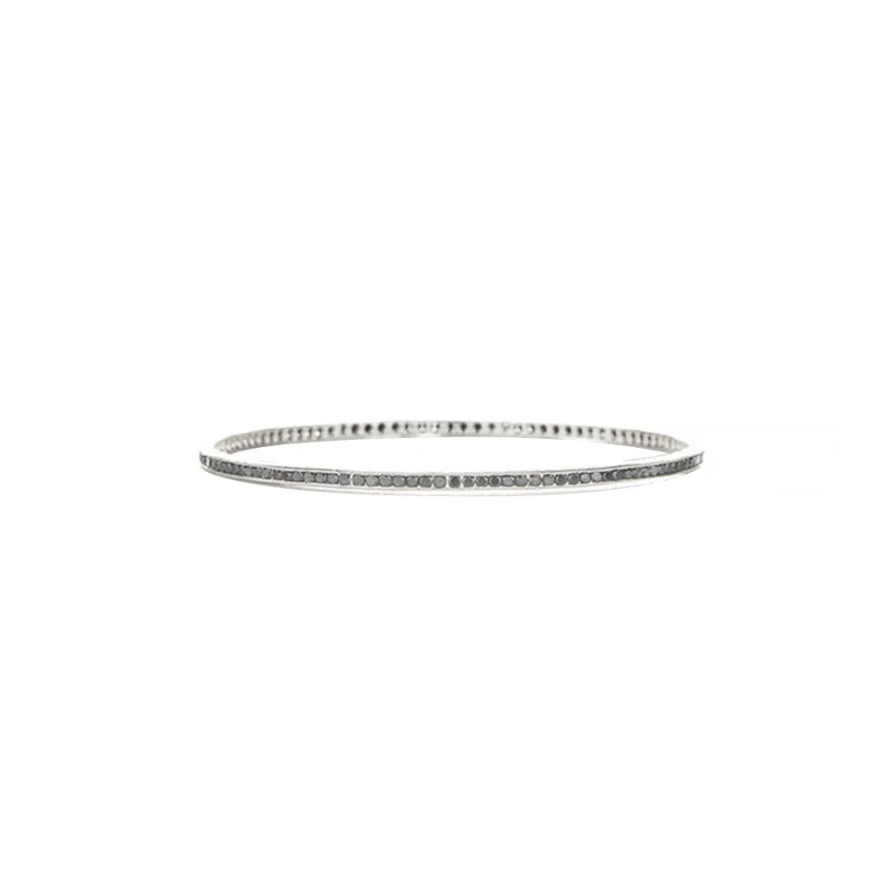 18 Karat White Gold Black Diamond Bangle