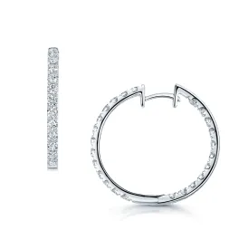 18ct White Gold Diamond Hoop Earrings