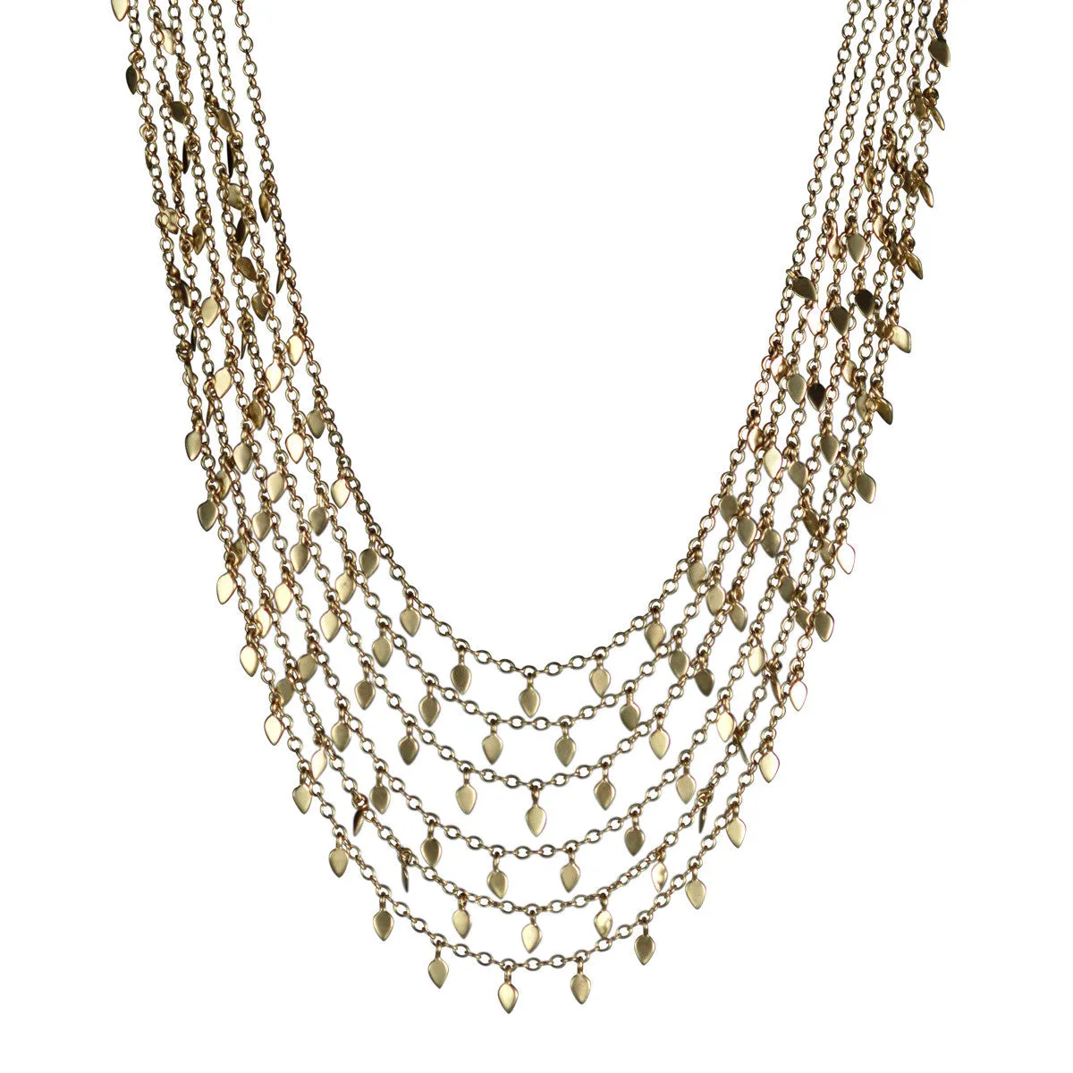 18K Gold Six Tier Petal Chain