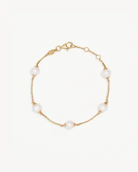 18k Gold Vermeil Floating On Air Pearl Bracelet