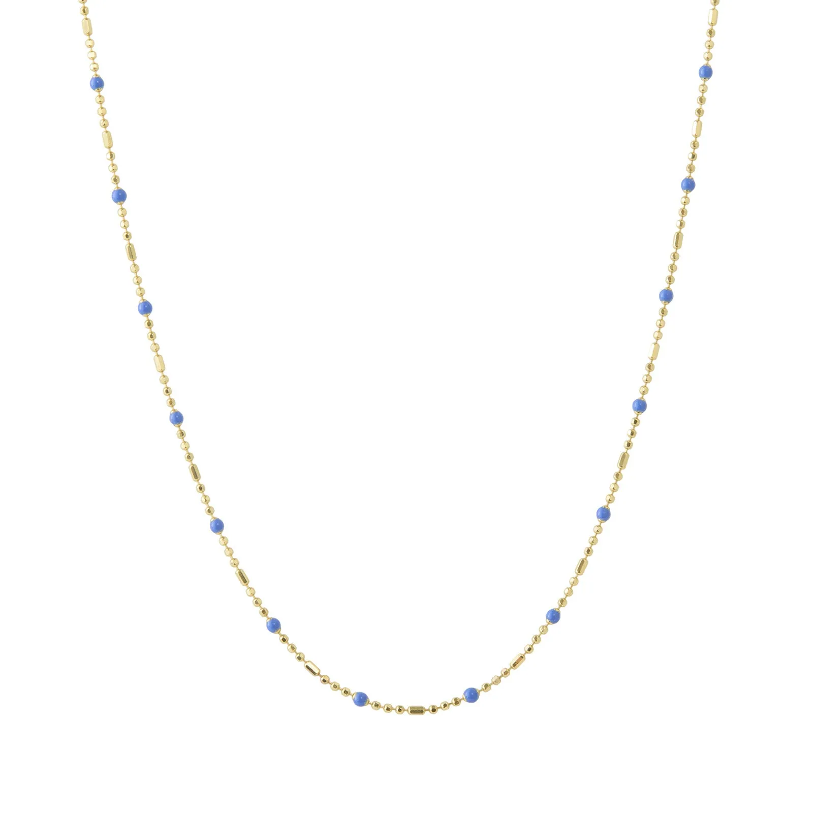 18" Lapis Dot Ball Chain Necklace