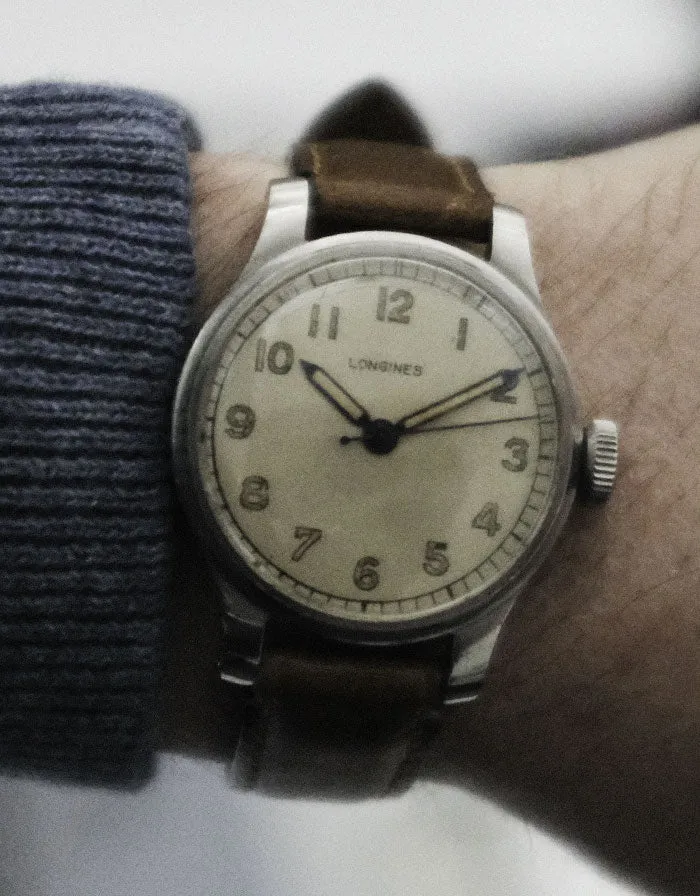 Vintage 1943 Longines 5150 Manual Military Watch - Collectible Timepiece